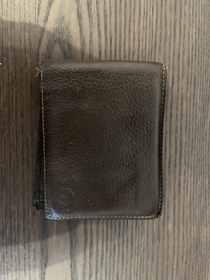 Sergio Tacchini men's leather wallet used, dark brown