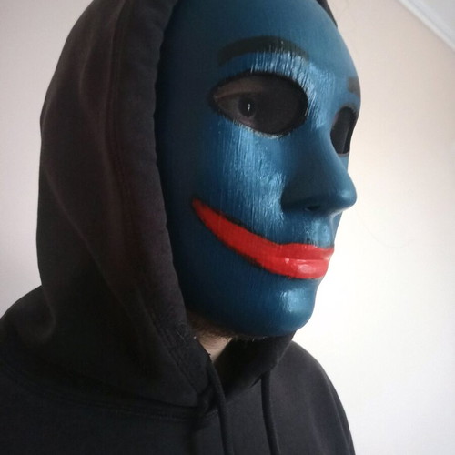 Blue clown mask handmade made to order