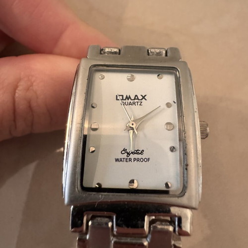 QMax watch used, water resistant, stainless steel, unisex, silver