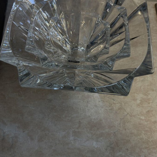 Czech Bohemia crystal set with 3 bowls 30 cm, 21 cm, 14 cm new