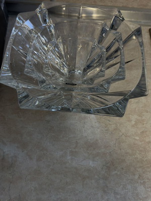 Czech Bohemia crystal set with 3 bowls 30 cm, 21 cm, 14 cm new