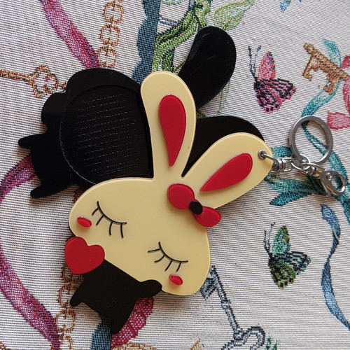 Keychain used large, black and multicolored
