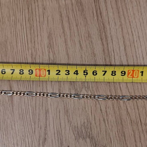 14K Figaro gold bracelet two-tone 24cm Fa Cad'oro like new