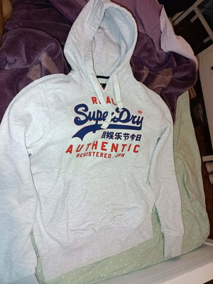 Superdry Hoodie new, medium, white and grey