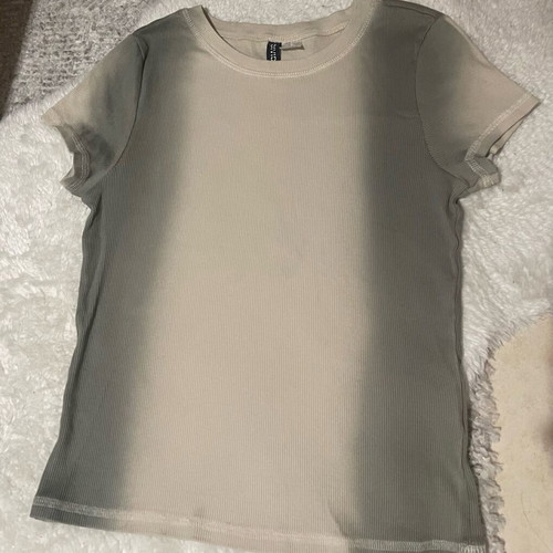 Women's ribbed T-shirt H&M small beige like new with ombre design