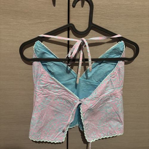 Roxy summer top pink with open back like new