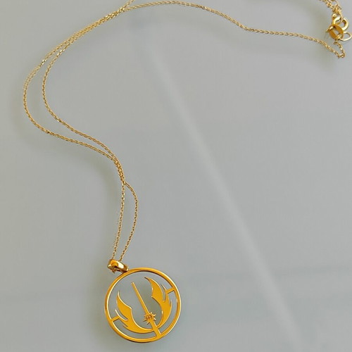 Star Wars Jedi Order 925 Gold-Plated Necklace pendant like new