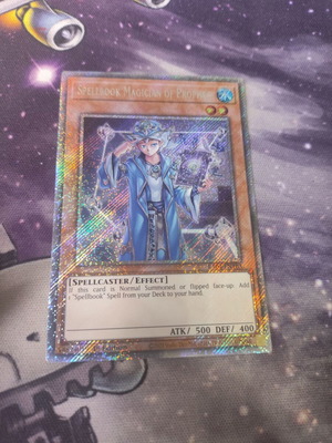 Spellbook Magician of Prophecy Yu-Gi-Oh card like new, Platinum Secret Rare