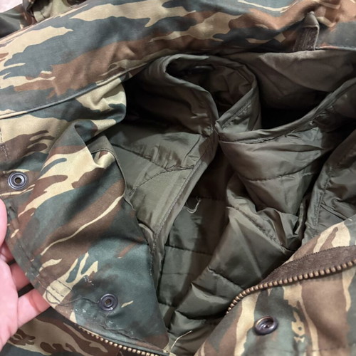 Camouflage jacket with inner lining and hood, like new