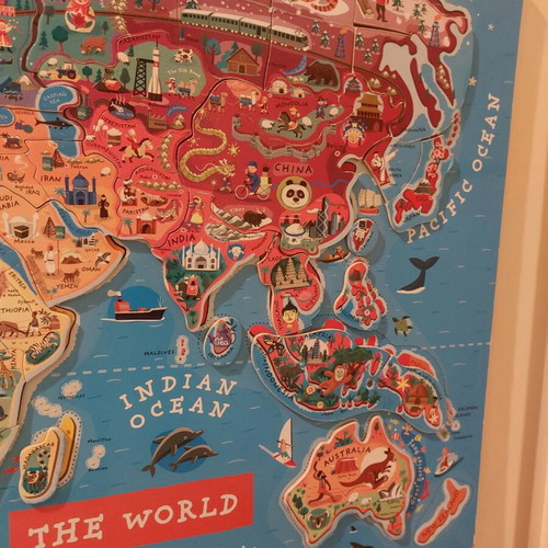 Magnetic map puzzle used