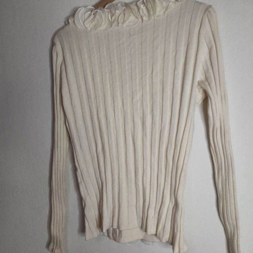 Vintage blouse with ruffles like new, beige, size M