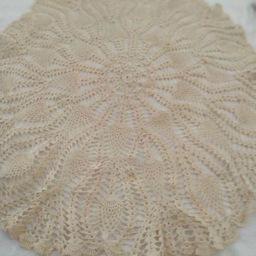 Crochet knit set used, 4 pieces, beige