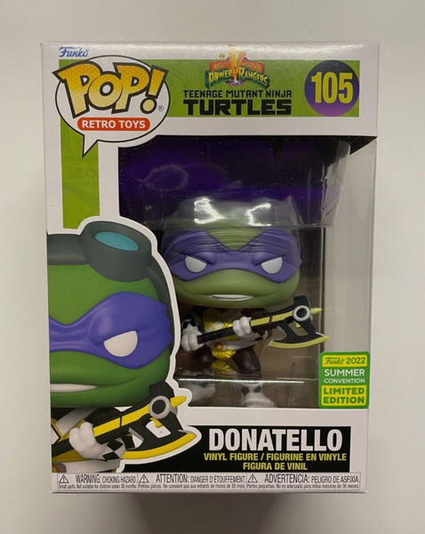 Funko Pop! Donatello Teenage Mutant Ninja Turtles x Power Rangers 105 SDCC TMNT