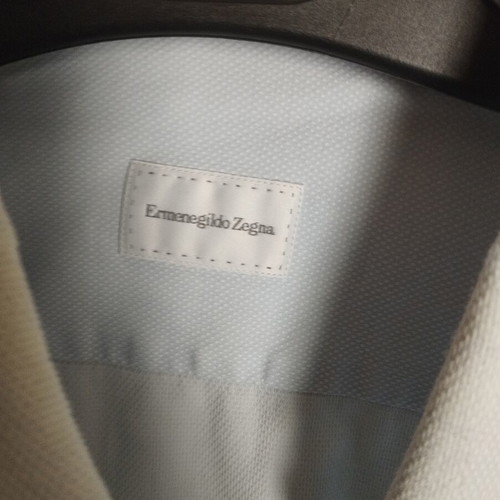 Zegna shirt medium 15.5/39 blue cotton used with slight wear