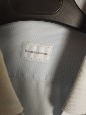 Zegna shirt medium 15.5/39 blue cotton used with slight wear
