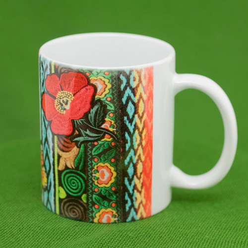 Ceramic mug Secret Garden new with boho motifs