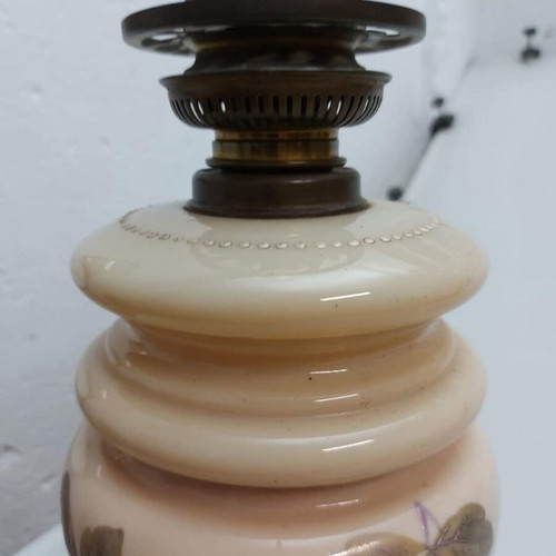 Opaline oil lamp, height 66 cm