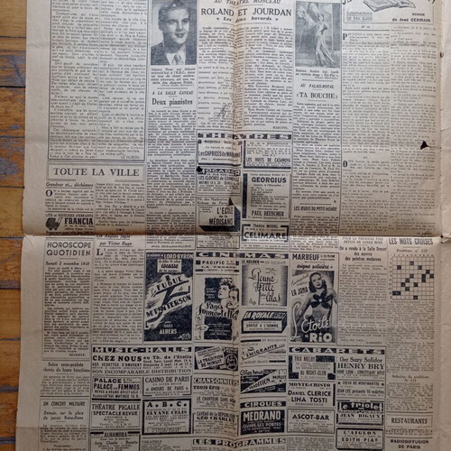 Paris-soir Newspaper November 2 1940 used, historic French edition