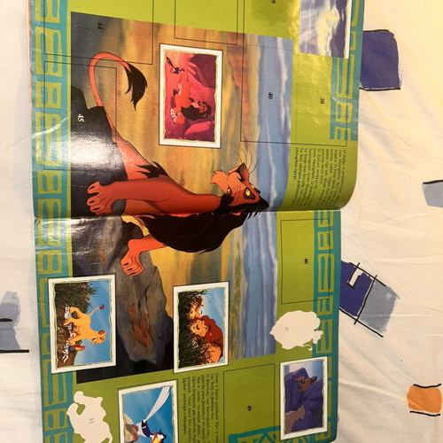 The Lion King Panini album used with 62 stickers