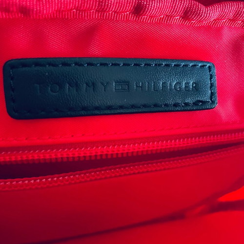 Tommy Hilfiger crossbody bag, red with blue leather strap