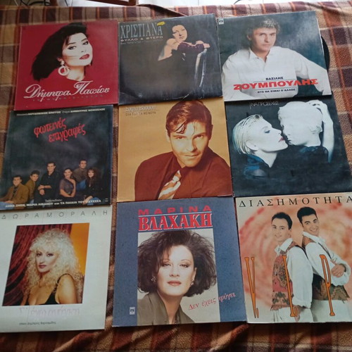 Greek vinyl records used, 69 pieces, laiko repertoire