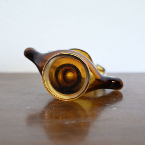 Vintage handblown art glass decoration used, amber color
