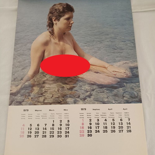 Rare 1979 wall calendar with semi-nude models new