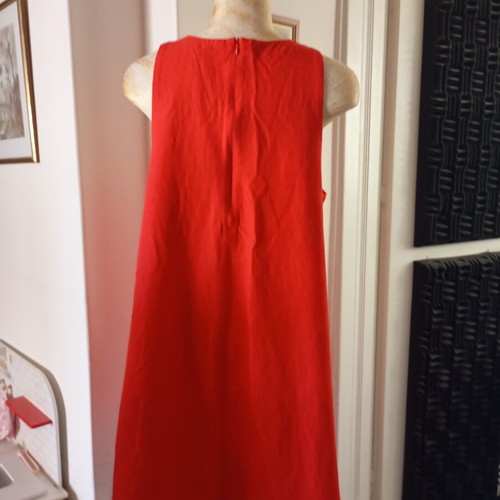 Zara women's dress linen cotton red, sizes L XL