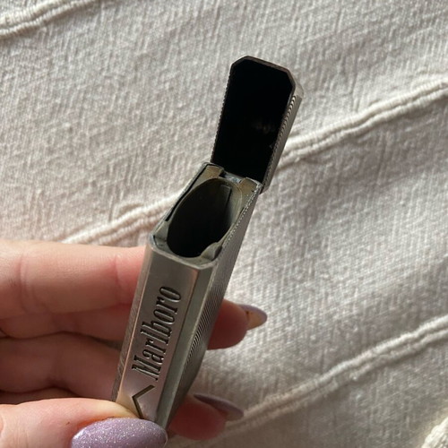 Marlboro silver metal lighter case used