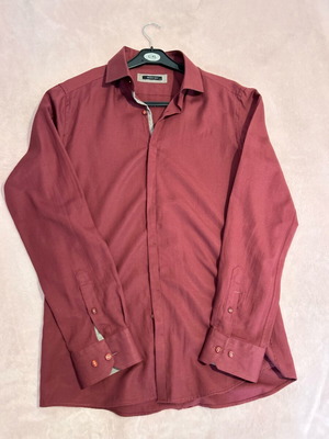 Silvano Verri men's burgundy shirt size L like new, slim fit