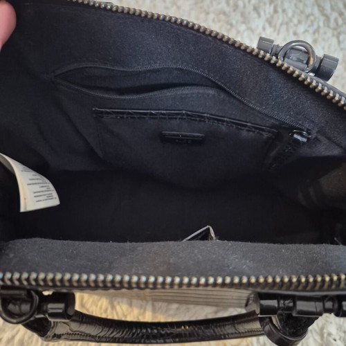 Aldo Satchel Shoulder Bag Black Faux Leather Like New