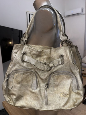 Saint Clair Paris shoulder bag used, large gold metallic