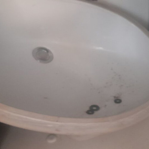 Bathroom furniture complete with sink and marble, used, Italian white lacquer