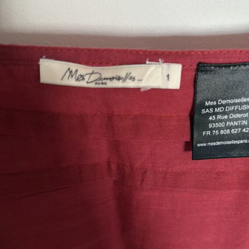 Mes Demoiselles wrap skirt like new, red cotton