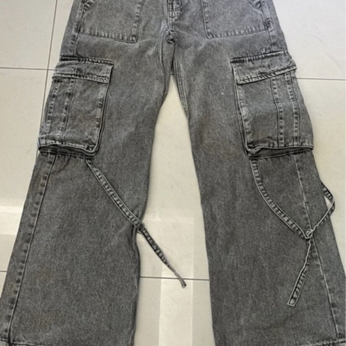 Cargo jeans Pink Woman like new, size 40, pack of 2, gray and blue