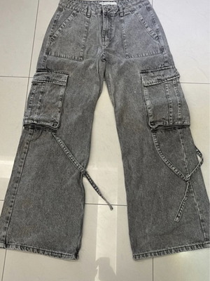Cargo jeans Pink Woman like new, size 40, pack of 2, gray and blue
