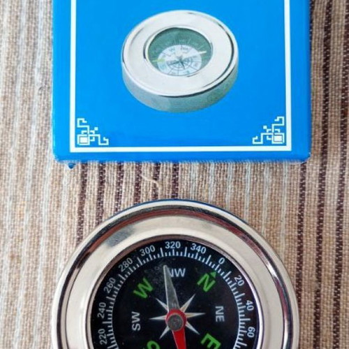 Camping and Hiking Compass Metal Silver 8 cm New