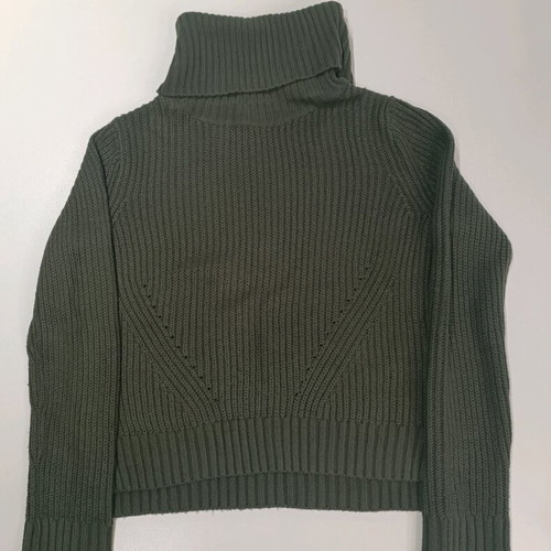 Tally Weijl knitted cropped turtleneck like new, XS, khaki
