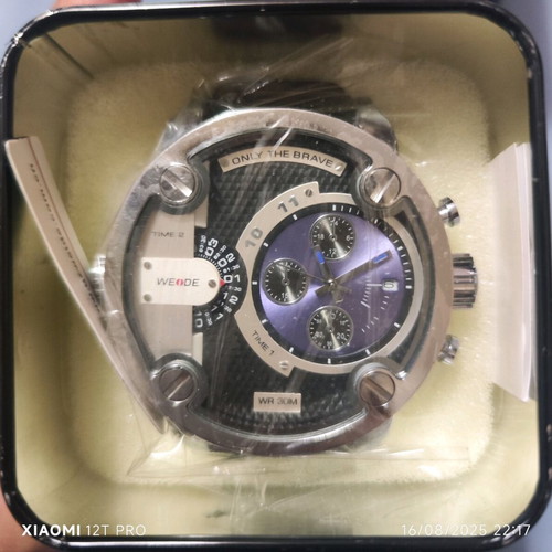 Weide wrist watch new with dual time and chronograph