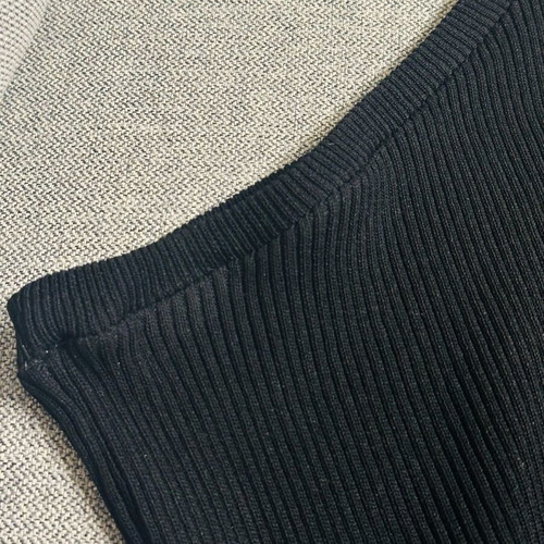 Rib one-shoulder dress black new, one size, elastic