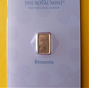 Χρυσή μπάρα Britannia 1gr