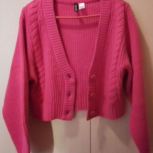 Knitted cardigan H&M new, cherry color, size XXS