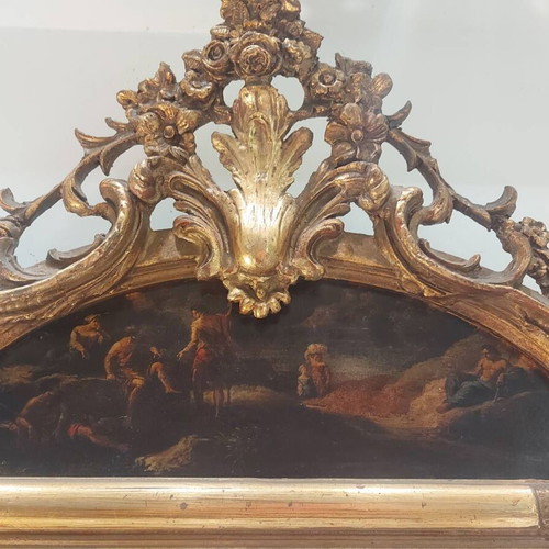 Antique mirror with authentic gold leaf, like new