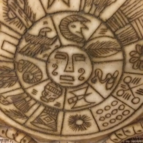 Artwork from Peru new, stone plaque with engraved symbols