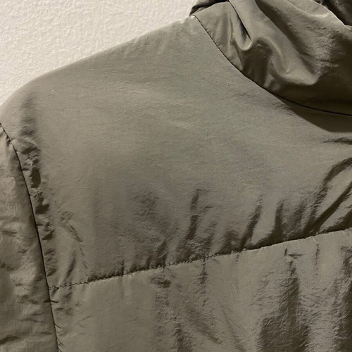 Women's jacket used with hood, short puffer style, H&M brown and green XS