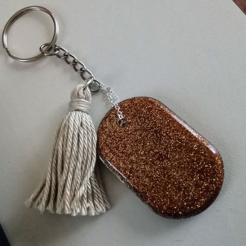 Handmade Smile keychain bag pendant like new, brown