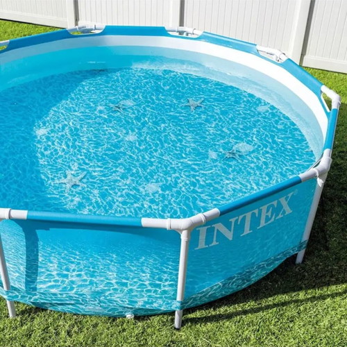 Intex Round Pool 4485lt with Metal Frame 305x76cm like new, blue