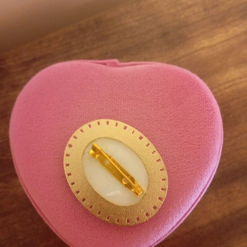 Pin new, oval shape with gold details and multicolor design