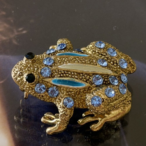 Vintage Czechoslovakian Frog Brooch custom jewellery like new