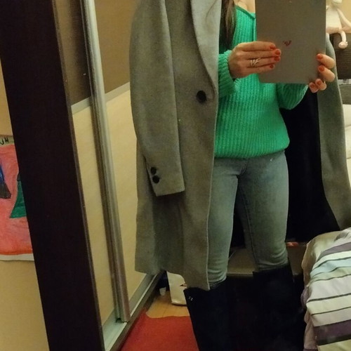 Zara wool coat medium gray new